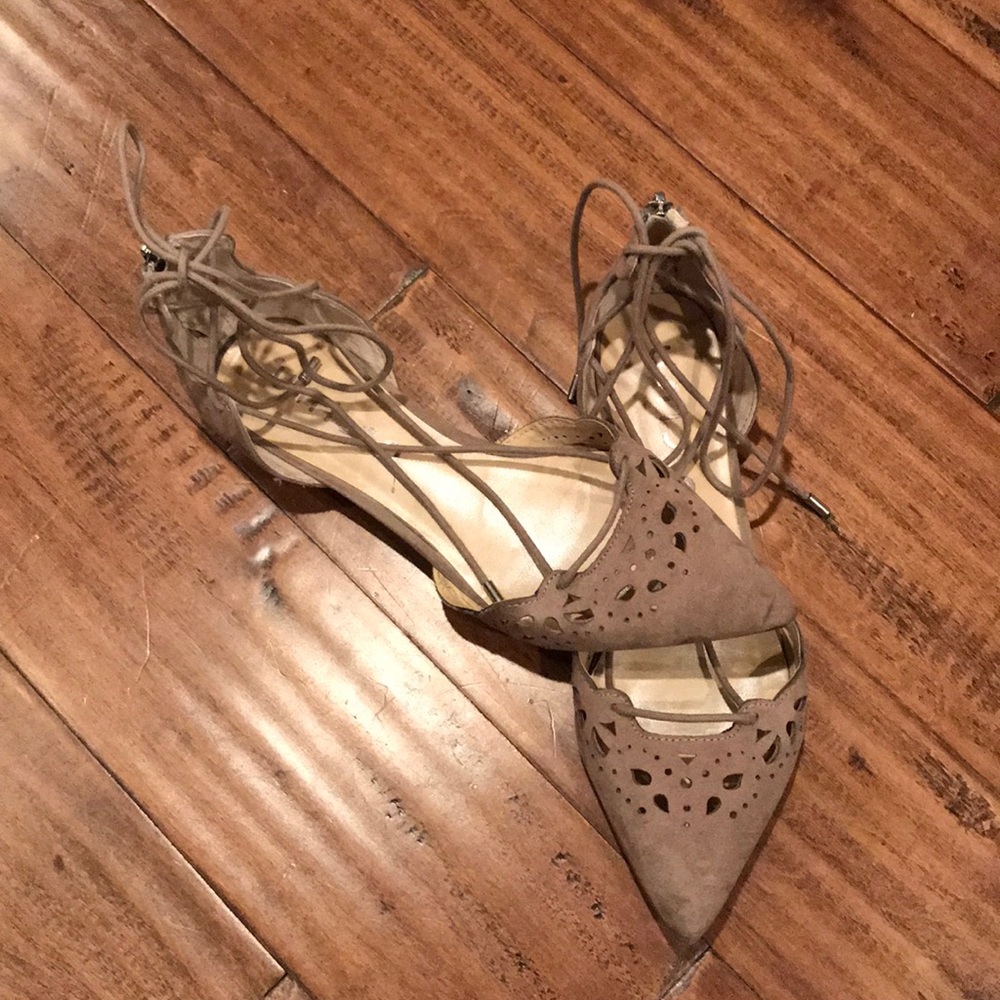 Lace up ankle flats